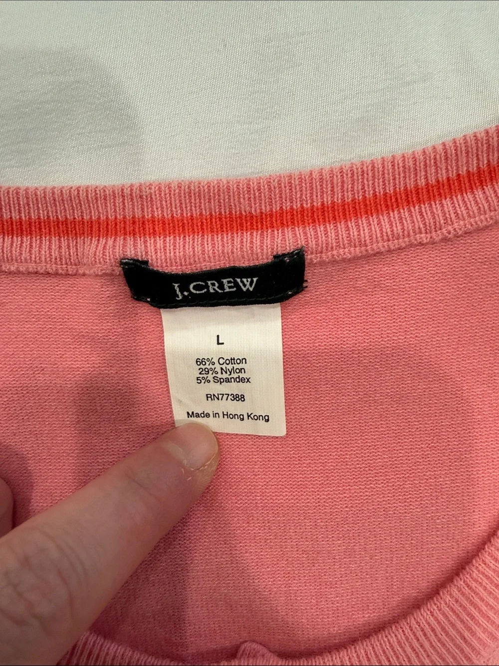 J Crew 3/4 Sleeve Pink Button-Up Cotton Blend Cardigan—Large